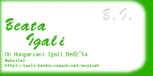 beata igali business card